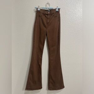 Fashion Nova Women Flare Jeans Brown Wide Leg Size 7